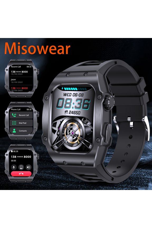 Men's General AK55 Alloy Smartwatch - 1.85'' AMOLED 480p Screen, 400mAh Battery, USB Charging, Wireless 5.1, Call & Music Control, Outdoor Use