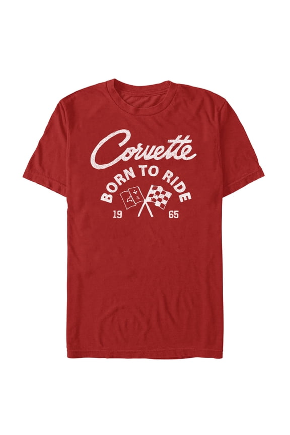 Men's General Motors 1965 Corvette Born To Ride Graphic Tee Red Medium