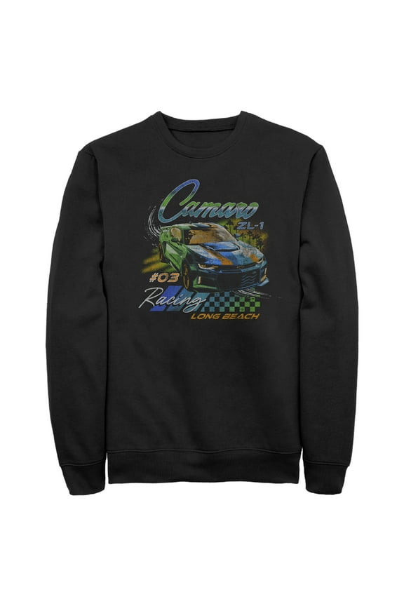 Men's General Motors Camaro Long Beach Racing  Sweatshirt Black 2X Large