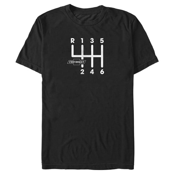 Men's General Motors Chevrolet Gearshift Pattern Graphic Tee Black X Large