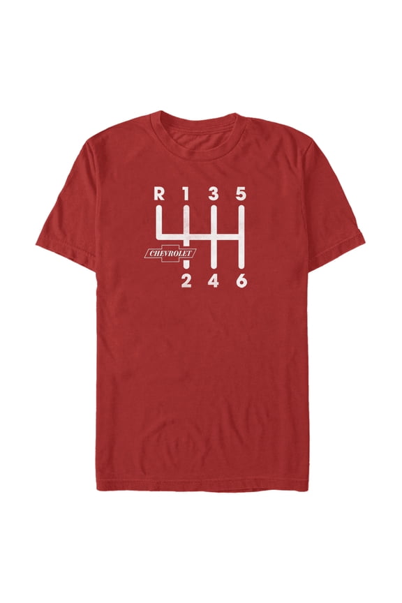 Men's General Motors Chevrolet Gearshift Pattern Graphic Tee Red 3X Large