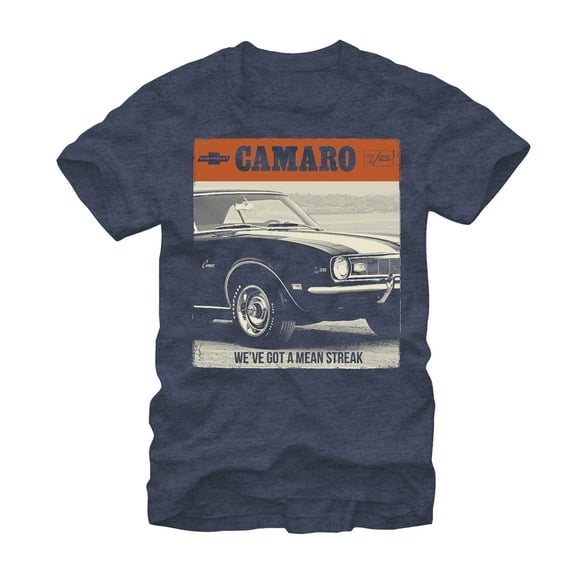 Men's General Motors Chevy Camaro Mean Streak  Graphic Tee Navy Blue Heather 2X Large