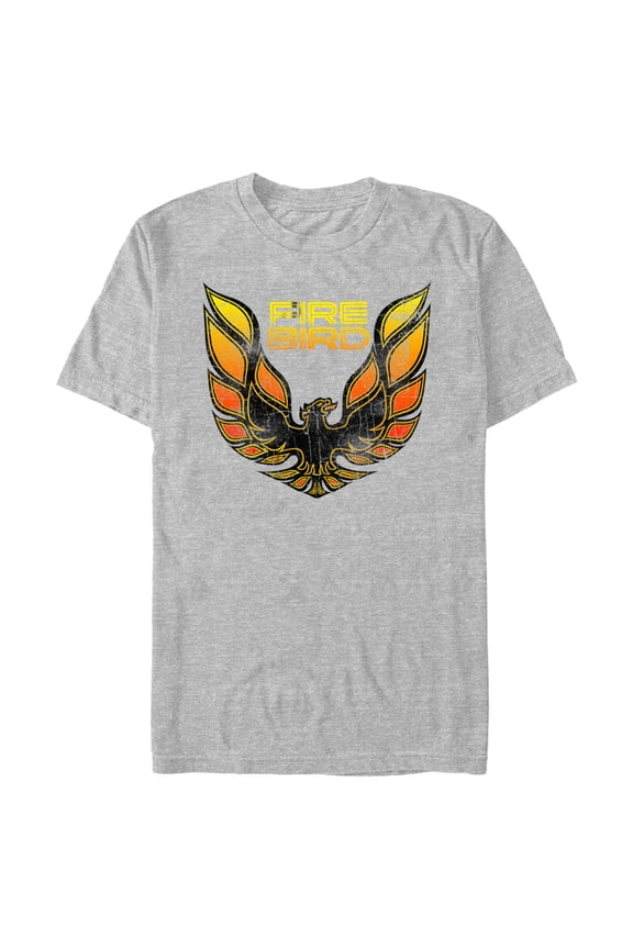 Men's General Motors Classic Pontiac Firebird Logo  Graphic Tee Athletic Heather Small