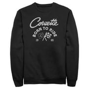 Mens General Motors Corvette Born to Ride Sweatshirt Black Medium