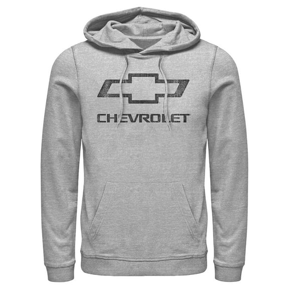 Men's General Motors Distressed Chevrolet Logo  Pull Over Hoodie Athletic Heather Large