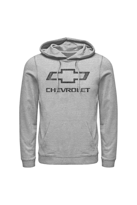 Men's General Motors Distressed Chevrolet Logo  Pull Over Hoodie Athletic Heather Large