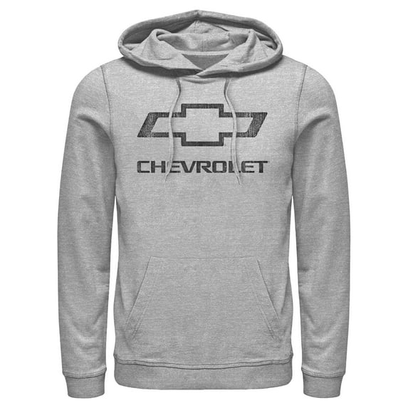 Men's General Motors Distressed Chevrolet Logo Pull Over Hoodie Athletic Heather Medium
