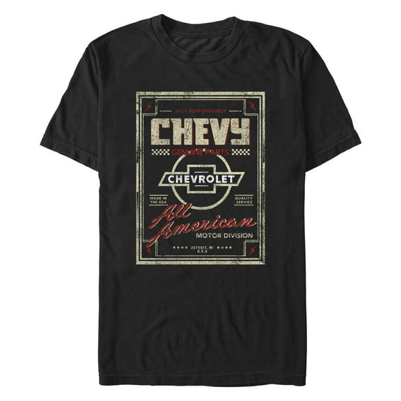 Men's General Motors Genuine Chevy Parts Made In America, All American  Graphic Tee Black 2X Large