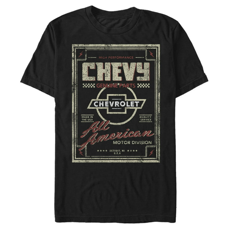 Men's General Motors Genuine Chevy Parts Made In America, All American  Graphic Tee Black X Large 