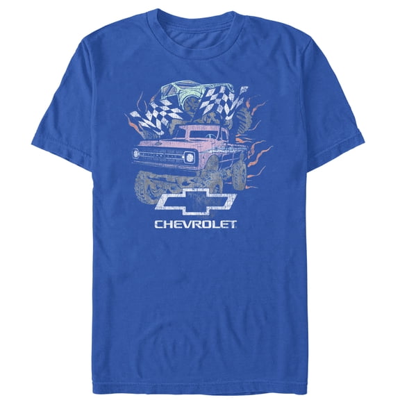 Men's General Motors Pastel Chevrolet Trucks Distressed Graphic Tee Royal Blue X Large