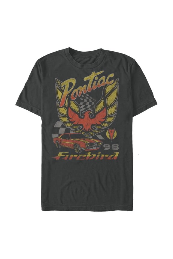 Men's General Motors Retro Pontiac Firebird Logo Graphic Tee Charcoal Small