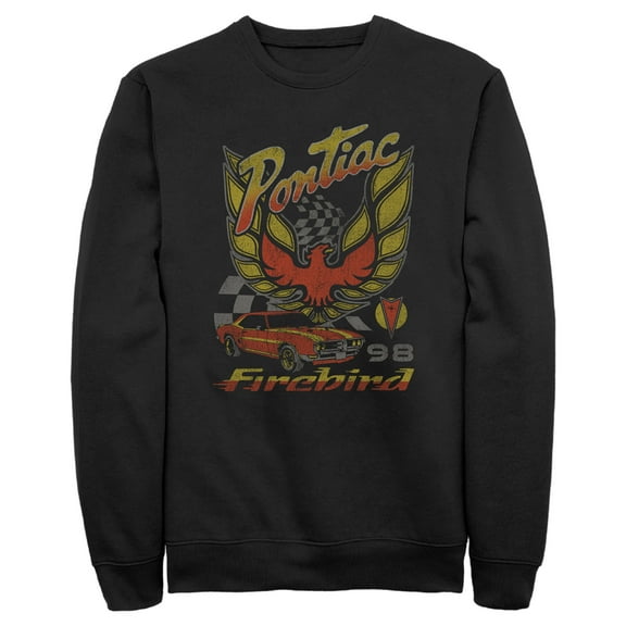 Men's General Motors Retro Pontiac Firebird Logo  Sweatshirt Black 2X Large