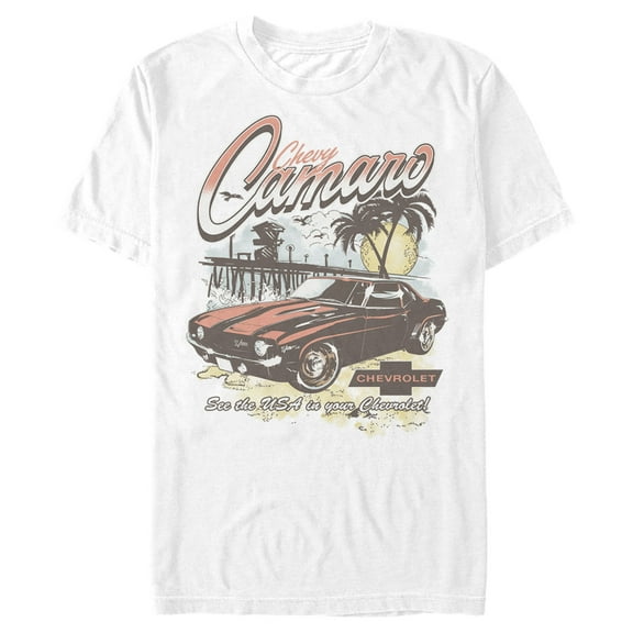 Men's General Motors See the USA in Your Chevrolet Camaro  Graphic Tee White Small
