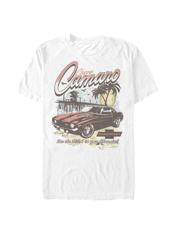 Men's General Motors See the USA in Your Chevrolet Camaro Graphic Tee White Small