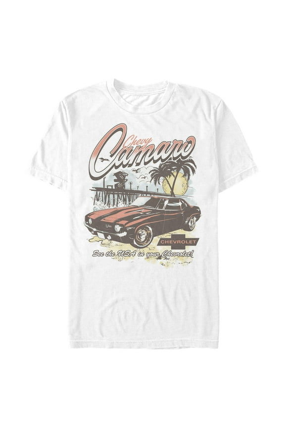 Men's General Motors See the USA in Your Chevrolet Camaro Graphic Tee White X Large