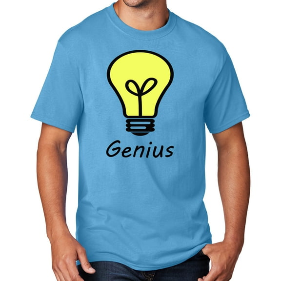 Men's Genius Lightbulb T-shirt, 3XL Aqua Blue
