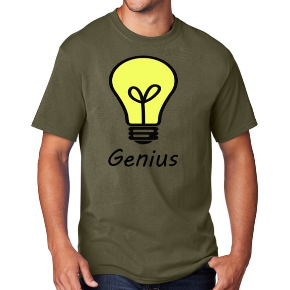 Men's Genius Lightbulb T-shirt, 3XL Olive Drab - TALL