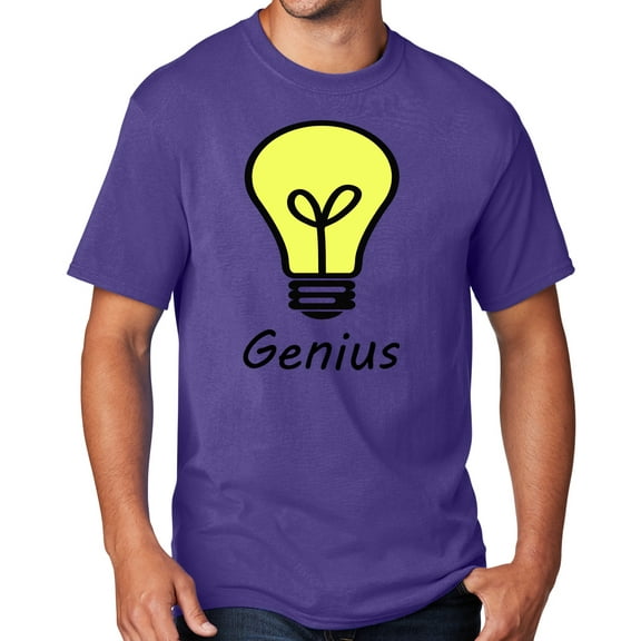 Men's Genius Lightbulb T-shirt, 4XL Purple
