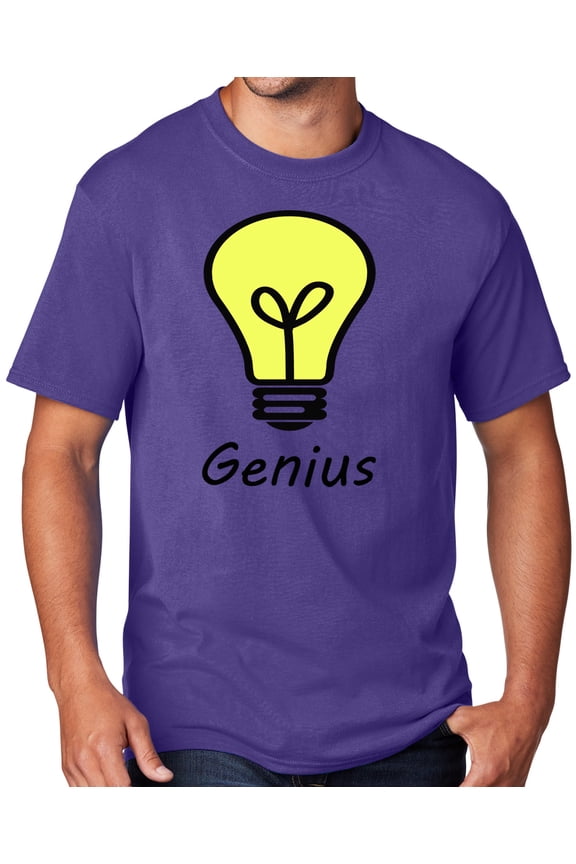 Men's Genius Lightbulb T-shirt, 4XL Purple