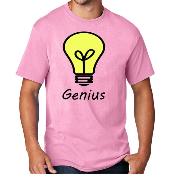 Men's Genius Lightbulb T-shirt, Medium Candy Pink