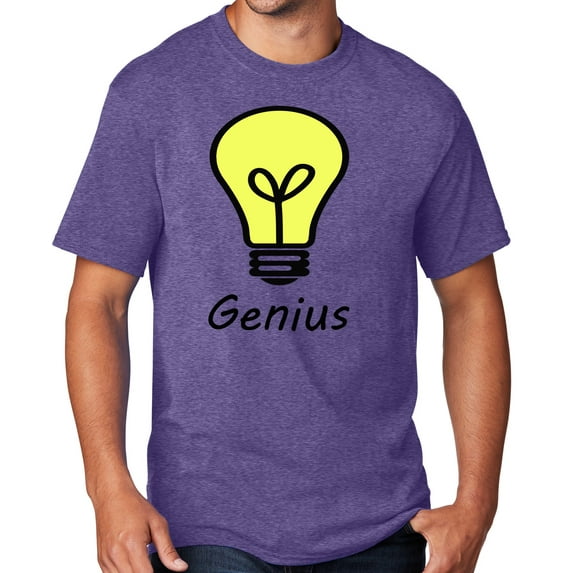 Men's Genius Lightbulb T-shirt, Medium Heather Purple
