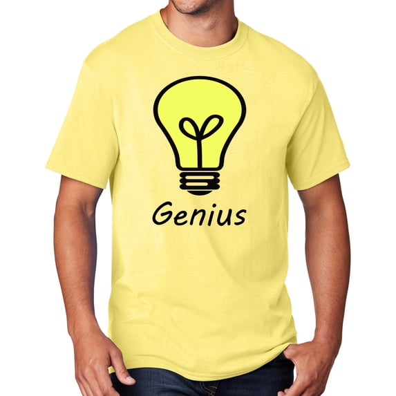 Men's Genius Lightbulb T-shirt, Medium Yellow