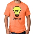 thumbnail image 1 of Men's Genius Lightbulb T-shirt, Small Neon Orange, 1 of 3