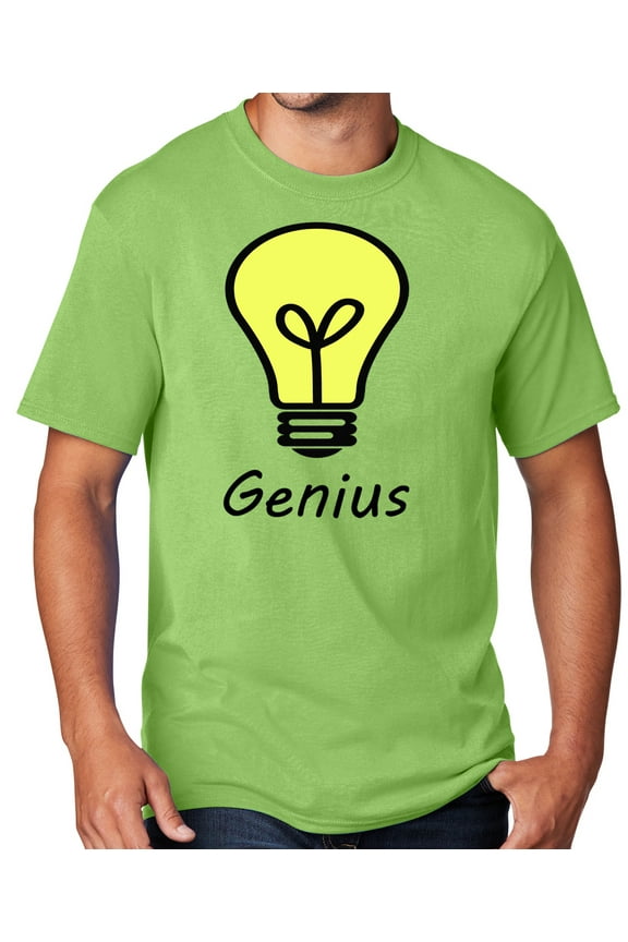 Men's Genius Lightbulb T-shirt, XL Lime Green
