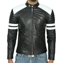 Men's Genuine Black Lambskin Leather Jacket Slim fit Motorcycle jacket A800