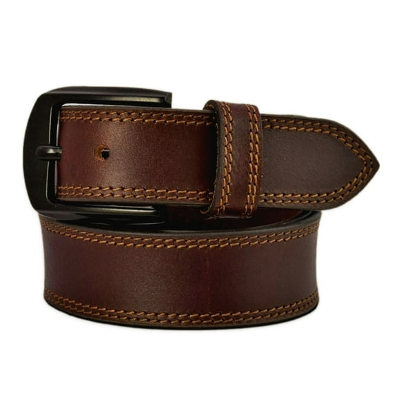 Men's Genuine Buff Leather Casual & Dress Belt Heavy Duty Belts for Men Also for Big & Tall
