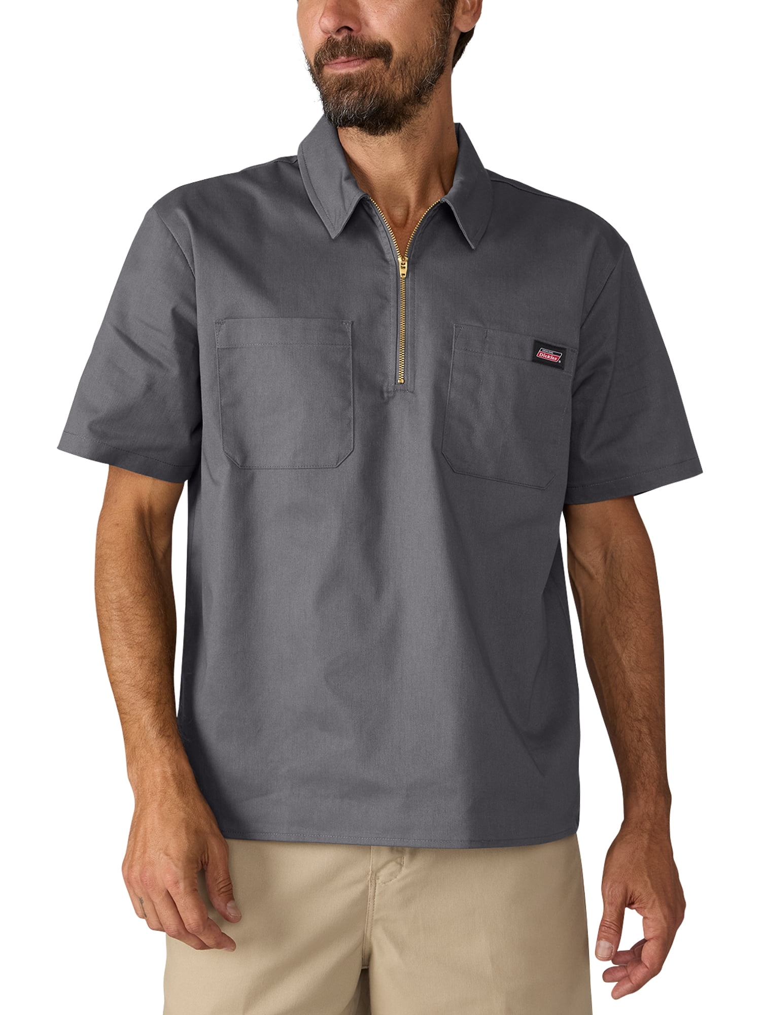 Men's Genuine Dickies 1/4 Zip Short Sleeve Workwear Shirt
