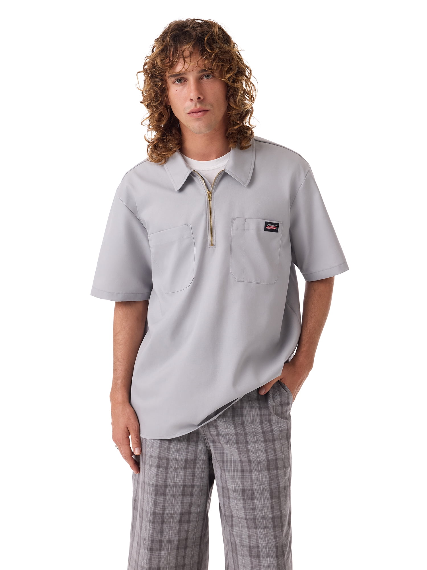 Men's Genuine Dickies 1/4 Zip Short Sleeve Workwear Shirt