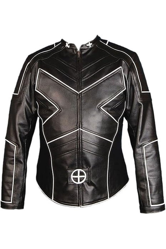Men's Genuine Lambskin Black Leather X - Men Jacket Slim fit Motorcycle jacket A655