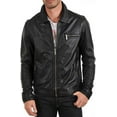 thumbnail image 1 of Men's Genuine Lambskin Leather Black Jacket Slim fit Biker Motorcycle jacket A468, 1 of 3