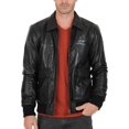 thumbnail image 1 of Men's Genuine Lambskin Leather Jacket Slim fit Motorcycle jacket A053, 1 of 4