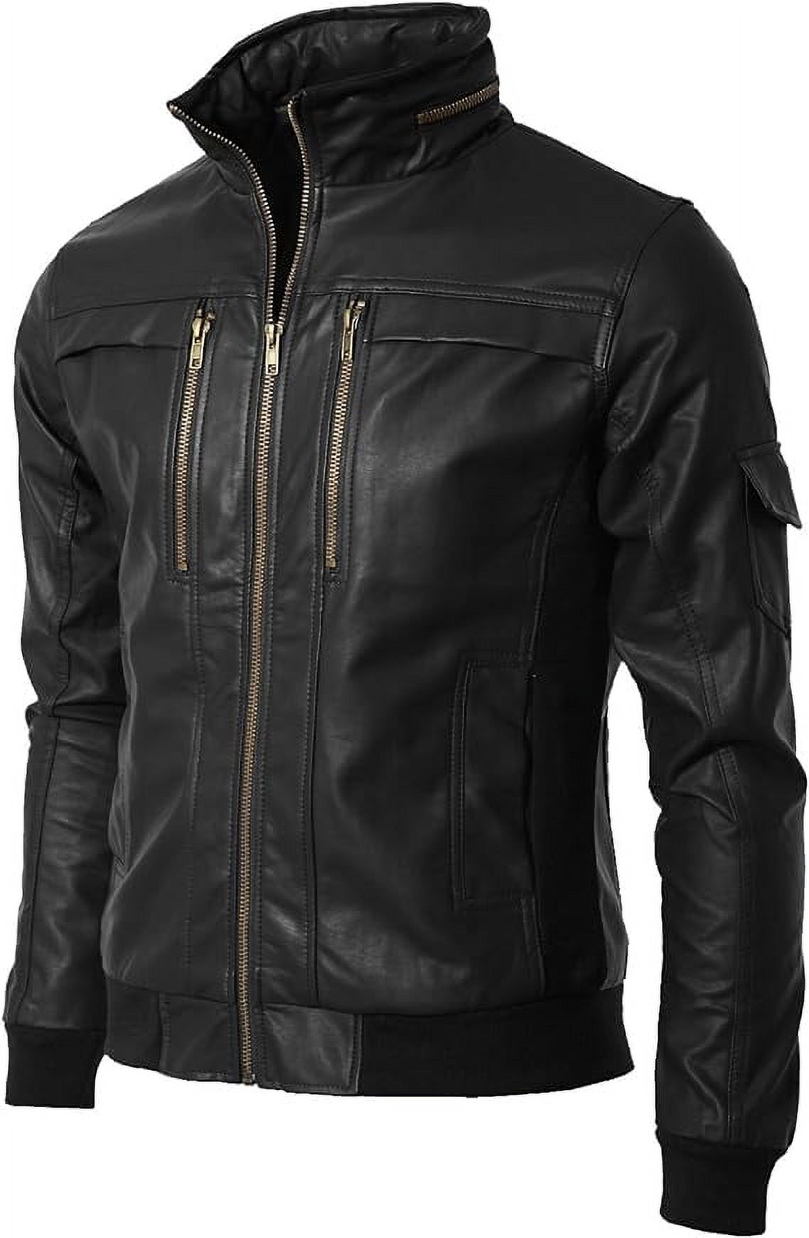 Men's Real Lambskin Black Leather Motorcycle Jacket Slim fit Biker Jacket | UK