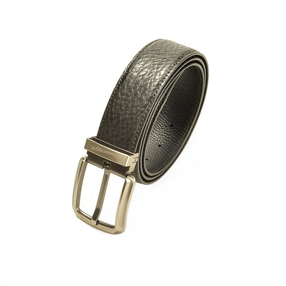 Men's Genuine Leather Belt - 3.8cm Black Bark Texture, Double Stitched Casual & Gift