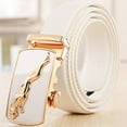 thumbnail image 1 of Men's Genuine Leather Belt Automatic Buckle Women Strap Fashion Versatile Younth Female Male White Black Red Pants Belts, 1 of 7