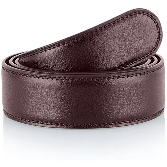 Men's Genuine Leather Belt without Buckle Ratchet Belt 35mm 1 3/8",replacement belt