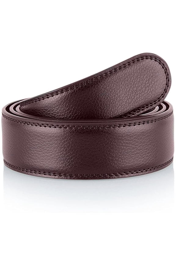 Men's Genuine Leather Belt without Buckle Ratchet Belt 35mm 1 3/8",replacement belt