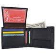 thumbnail image 1 of Men's Genuine Leather Bifold ID Credit Card Holder Wallet W/Coin Pouch (Brown), 1 of 6