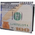 thumbnail image 1 of Men's Genuine Leather Bifold Multi Card ID Center Flap Wallet with Graphics $100 Bill, 1 of 9