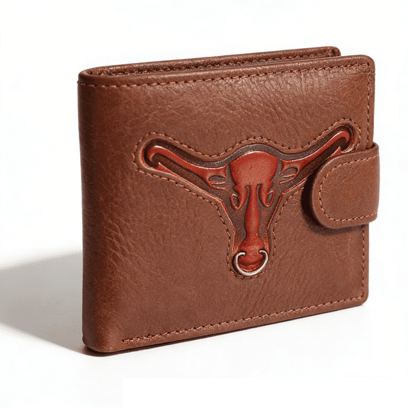 Men's Genuine Leather Bifold Wallet, Premium Cowhide Embossed Pattern Wallet with Multi Card Slots & Zipper Coin Pocket, Slim Lightweight Wallet for Men