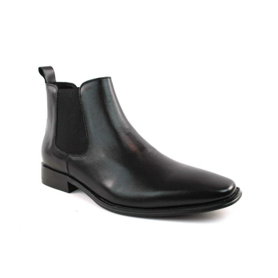 Men's Genuine Leather Black Chelsea Ankle Dress Casual Boots Almond Toe
