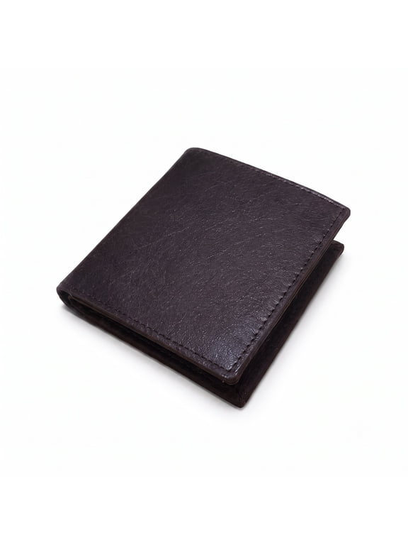 Adi Veda - Men's Genuine Leather Brown Bi-Fold Wallet – Slim Design with Multiple Card Slots, Cash Compartment & ID Window