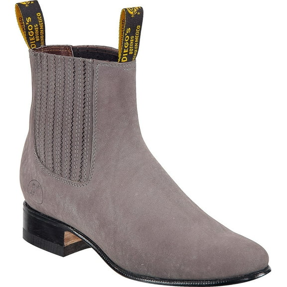 Men’s Genuine Leather Classic Botin Short Ankle Nubuck Leather Cowboy Western Boot