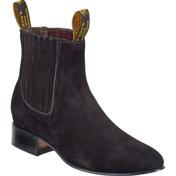 Men’s Genuine Leather Classic Botin Short Ankle Nubuck Leather Cowboy Western Boot