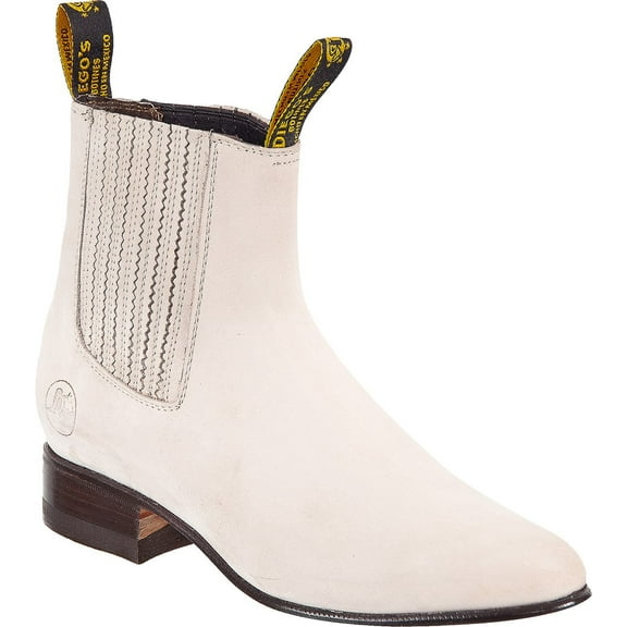 Men’s Genuine Leather Classic Botin Short Ankle Nubuck Leather Cowboy Western Boot