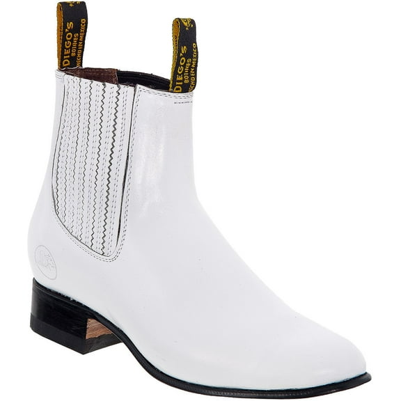 Men’s Genuine Leather Classic Botin Short Ankle Smooth Leather Cowboy Western Boot