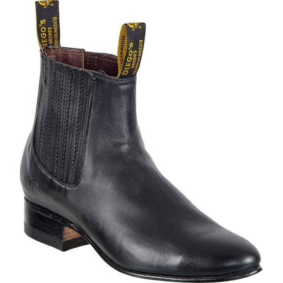 Men’s Genuine Leather Classic Botin Short Ankle Smooth Leather Cowboy Western Boot